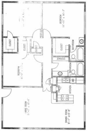 C1A - Three Bedroom / Two Bath / 1340 Sq. Ft.*